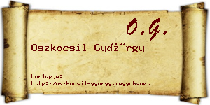 Oszkocsil György névjegykártya